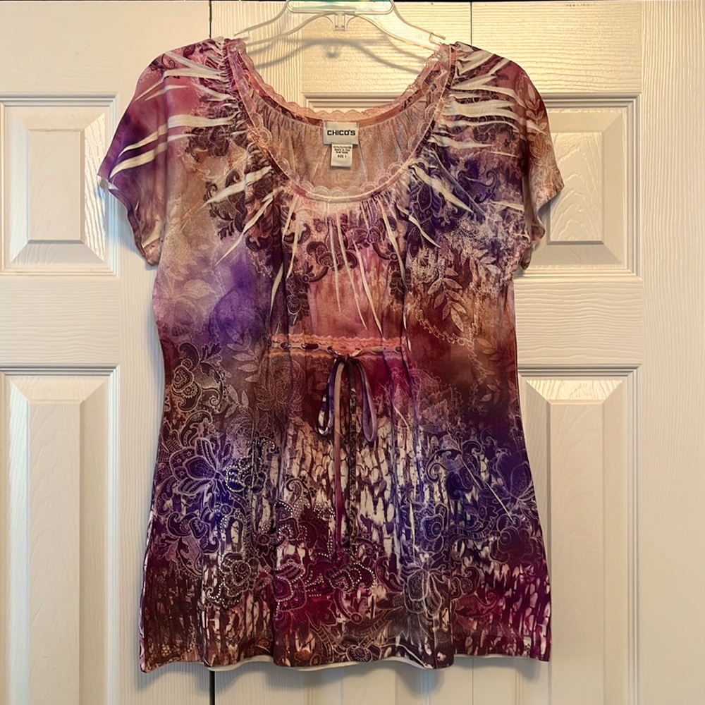 Chico’s Short Sleeve Blouse Size 1